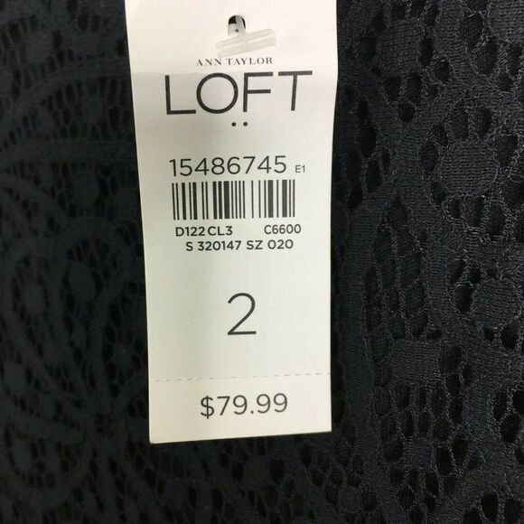 Loft Womens Size 2 Dress Bodice Lace Overlay Pleated Skirt Scoop Neck Sleeveless - Picture 7 of 9